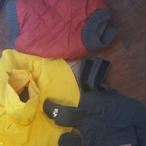 Dog Rain Coat Quilted Vest and Thunder Vest Bundle